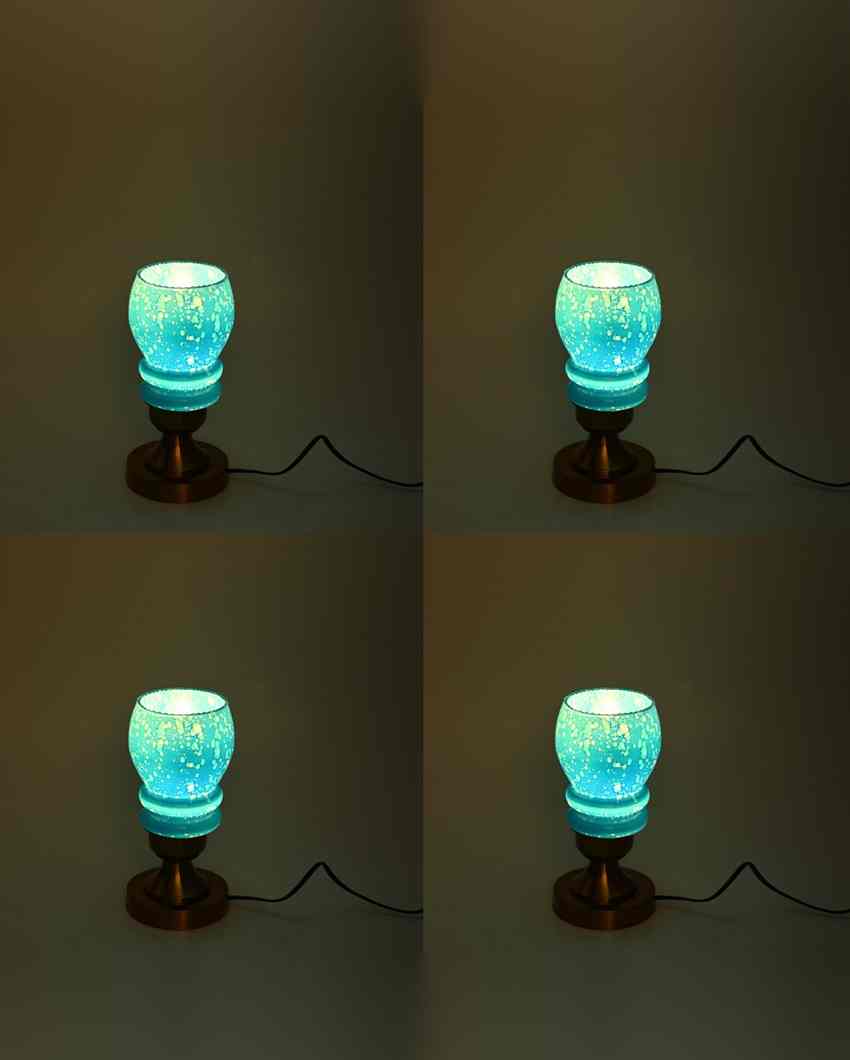 Carnation Designer LED Compatible Table Lamp With Glass Shade | 4 x 10 inches