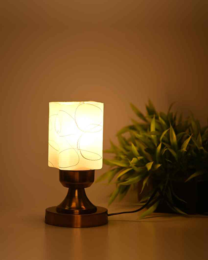 Hydrangea Designer LED Compatible Table Lamp With Glass Shade | 4 x 10 inches