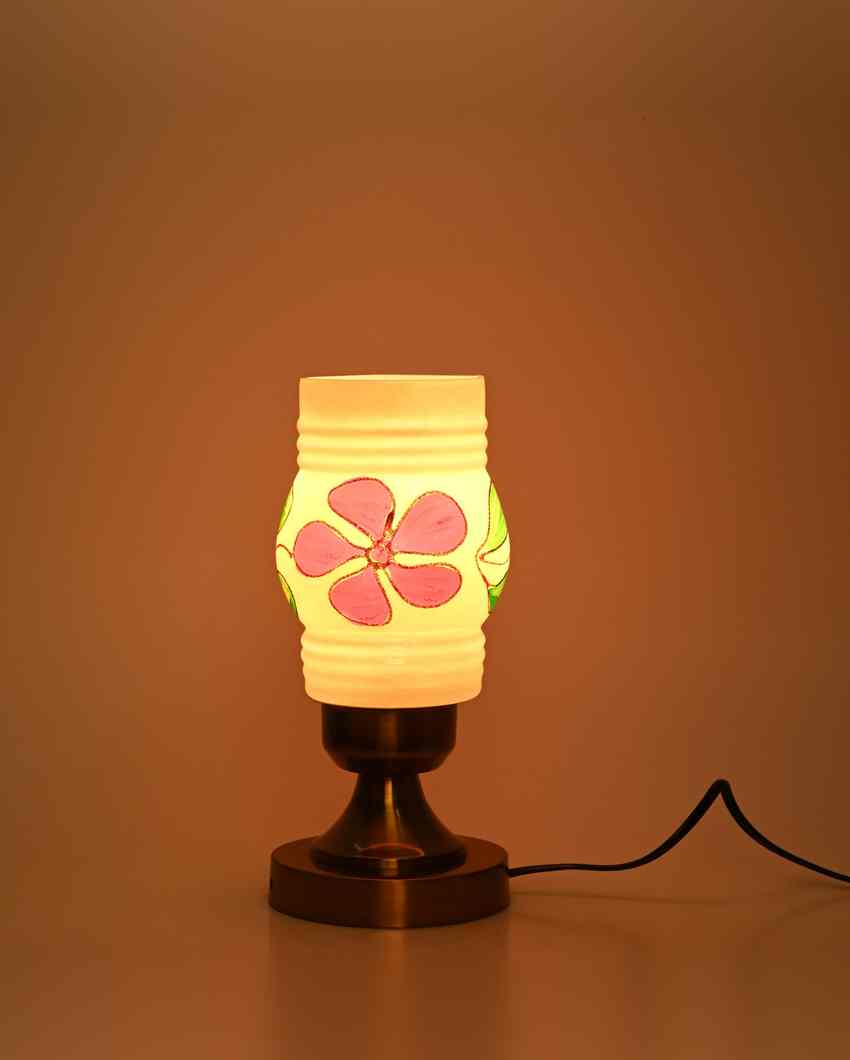 Camellia Designer LED Compatible Table Lamp With Glass Shade | 4 x 11 inches