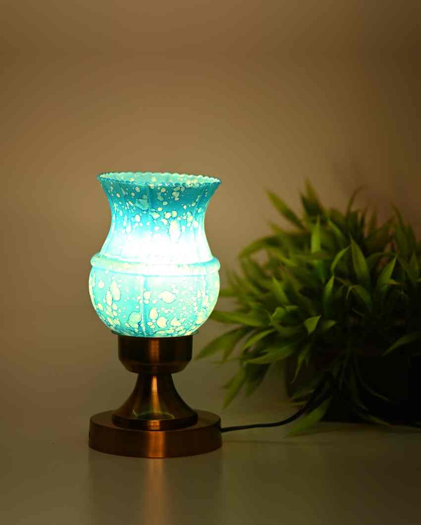 Orquídea Designer LED Compatible Table Lamp With Glass Shade | 4 x 10 inches