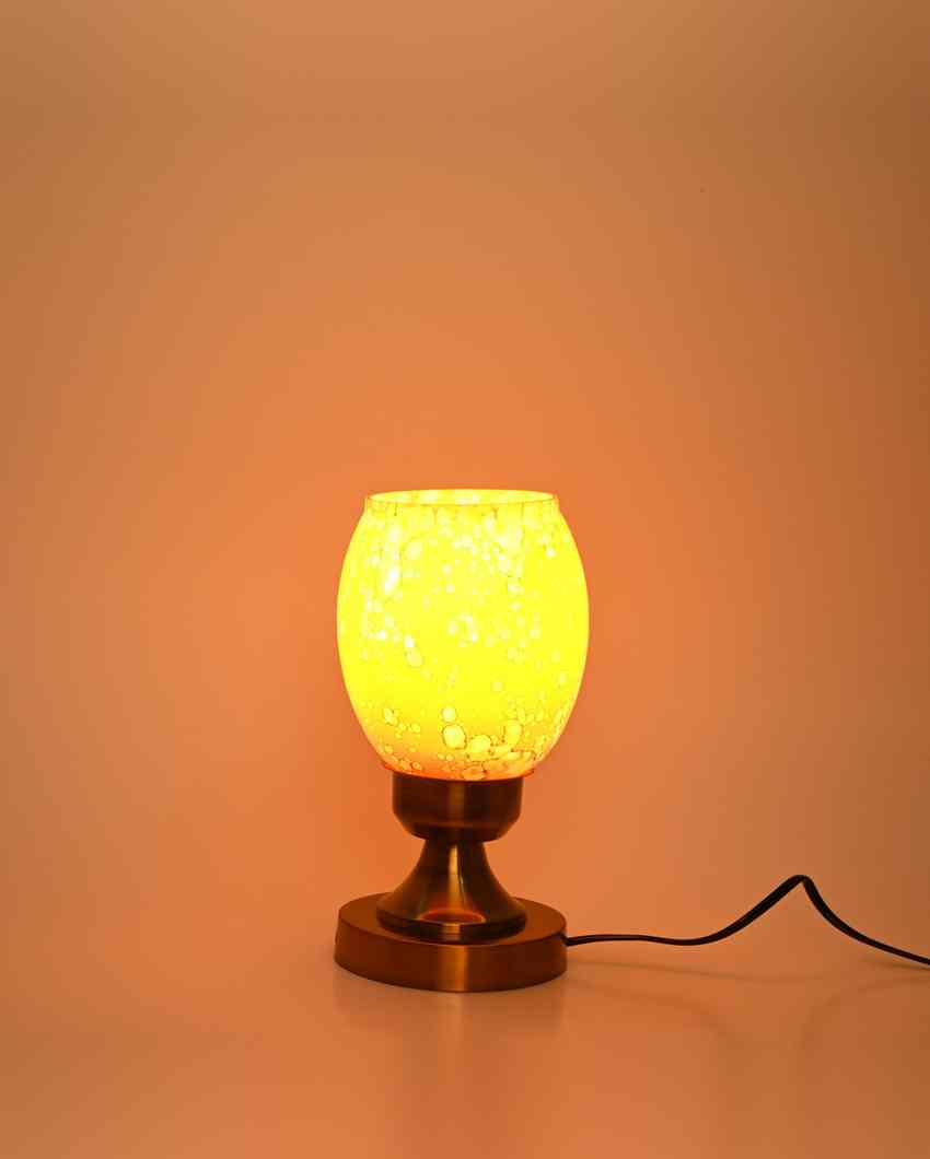 Peonía Designer LED Compatible Table Lamp With Glass Shade | 4 x 9 inches