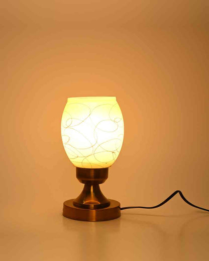 Iriso Designer LED Compatible Table Lamp With Glass Shade | 4 x 9 inches