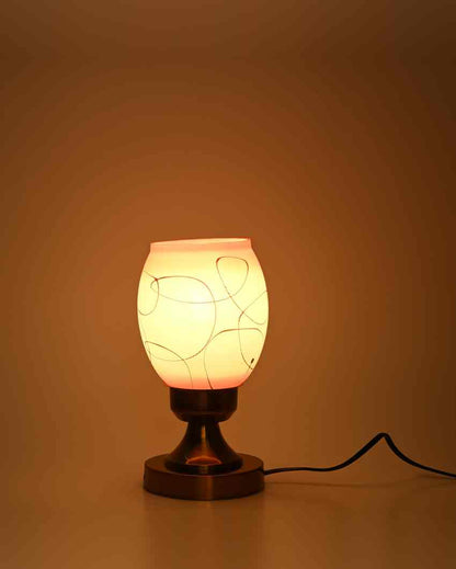 Amapola Designer LED Compatible Table Lamp With Glass Shade | 4 x 9 inches