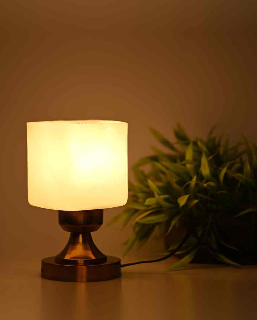 Clavel Designer LED Compatible Table Lamp With Glass Shade | 4 x 9 inches