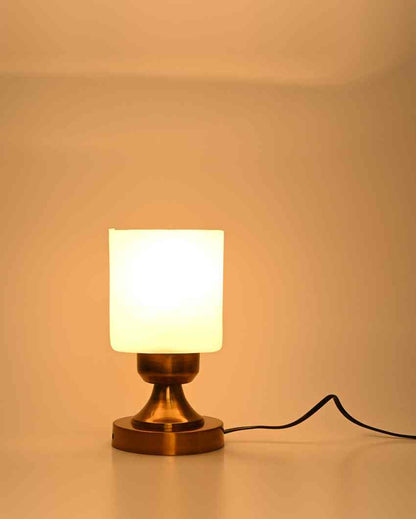 Clavel Designer LED Compatible Table Lamp With Glass Shade | 4 x 9 inches