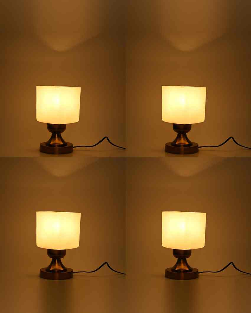 Clavel Designer LED Compatible Table Lamp With Glass Shade | 4 x 9 inches