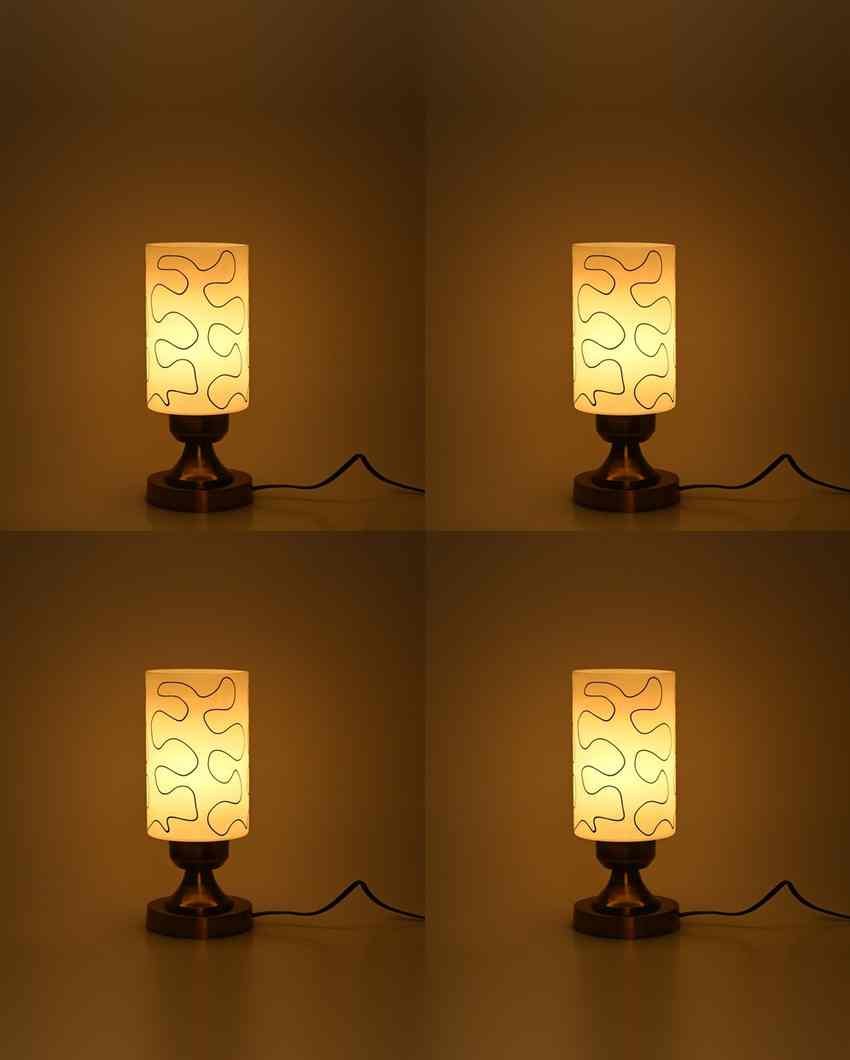 Hortensiana Designer LED Compatible Table Lamp With Glass Shade | 4 x 11 inches