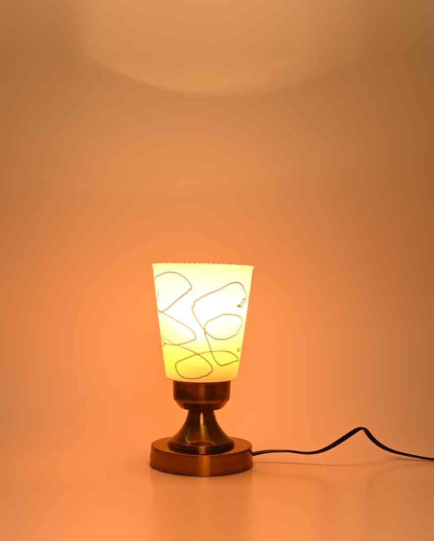 Camelia Designer LED Compatible Table Lamp With Glass Shade | 4 x 10 inches