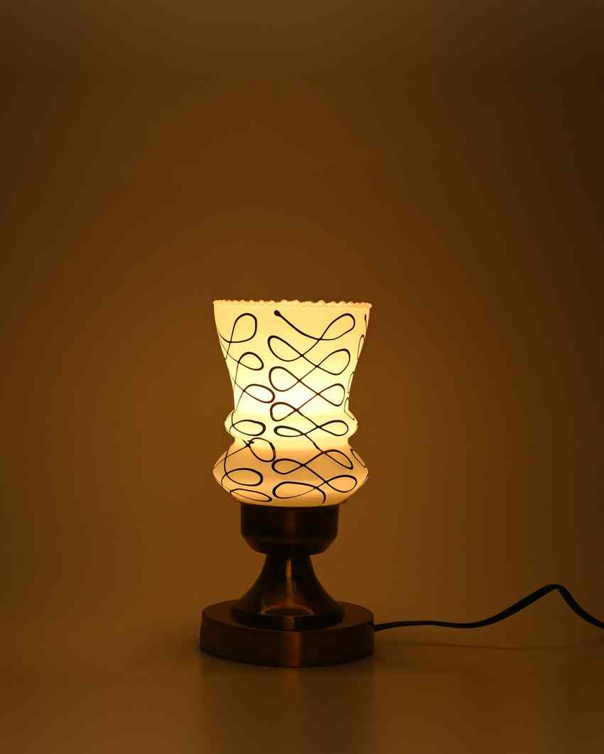 Giglio Designer LED Compatible Table Lamp With Glass Shade | 4 x 10 inches