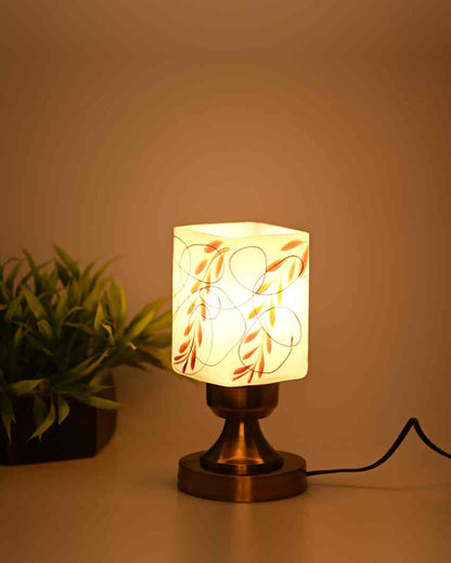 Orchidea Designer LED Compatible Table Lamp With Glass Shade | 4 x 9 inches