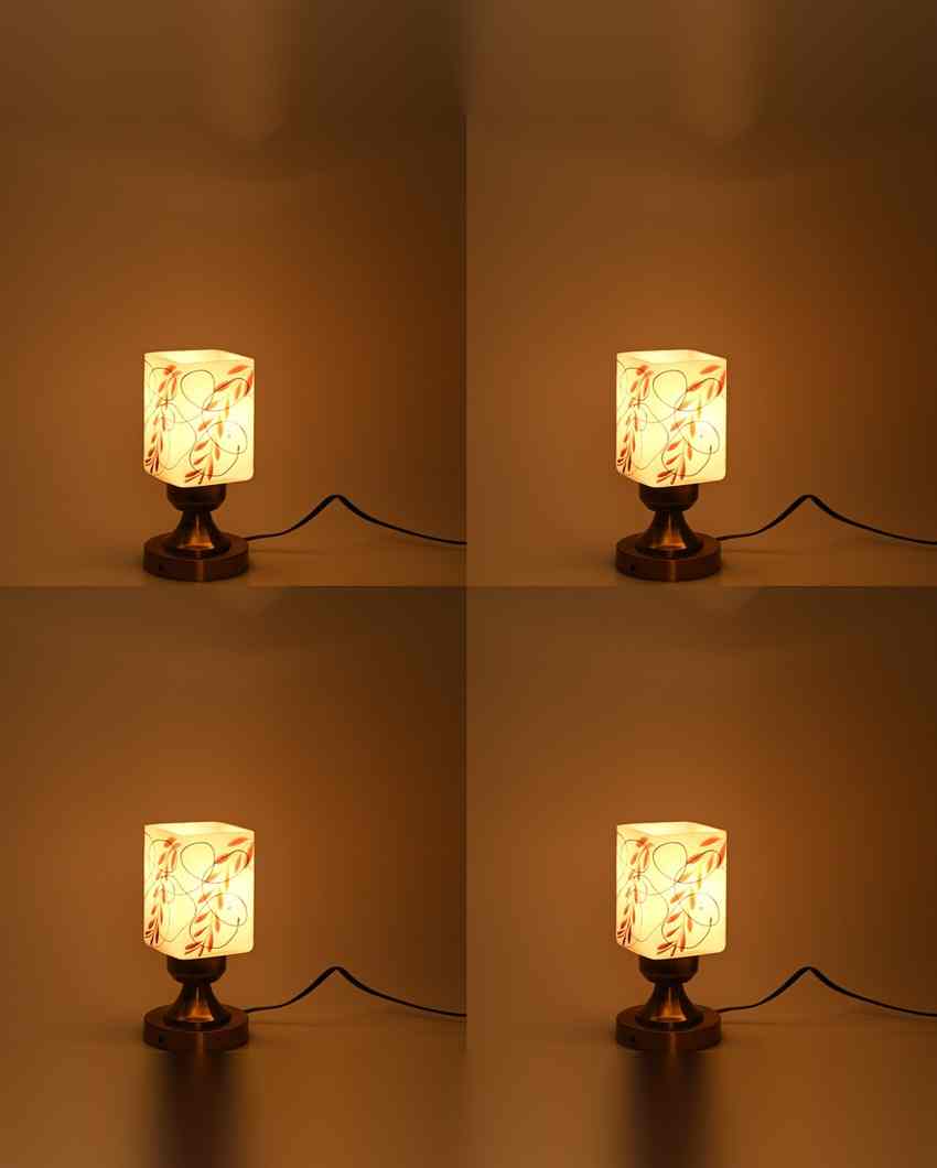 Orchidea Designer LED Compatible Table Lamp With Glass Shade | 4 x 9 inches