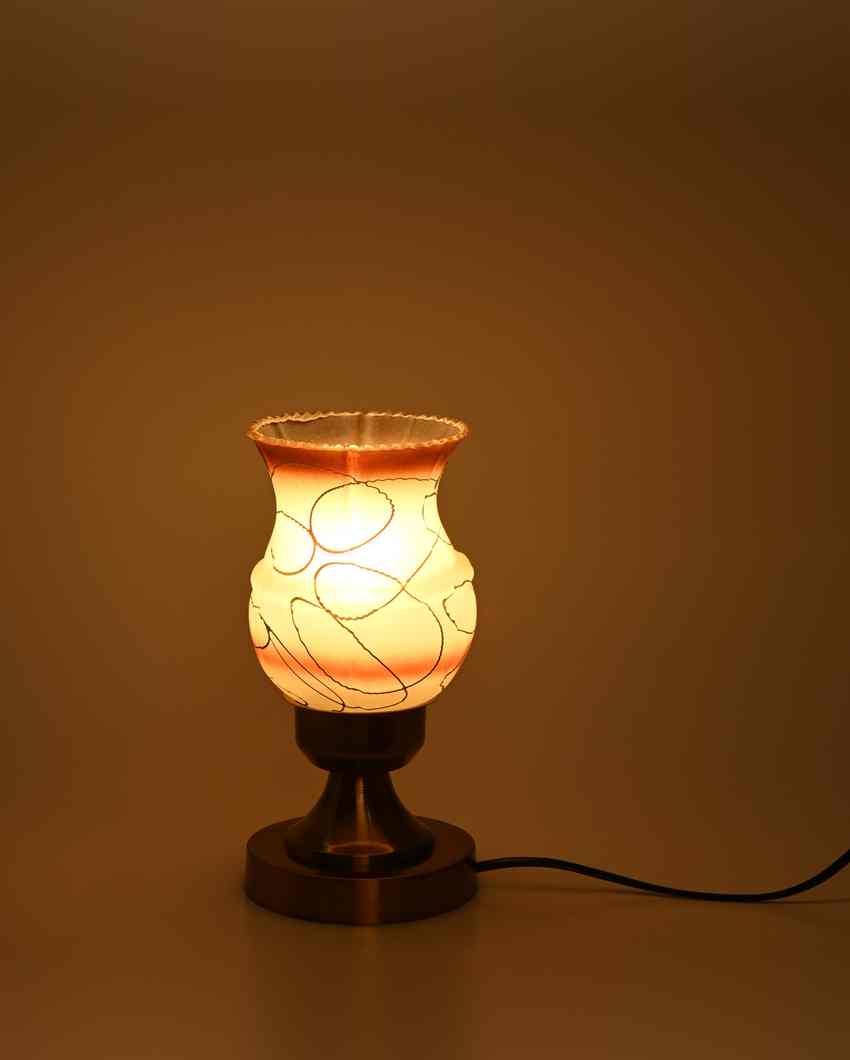 Girasole Designer LED Compatible Table Lamp With Glass Shade | 4 x 10 inches