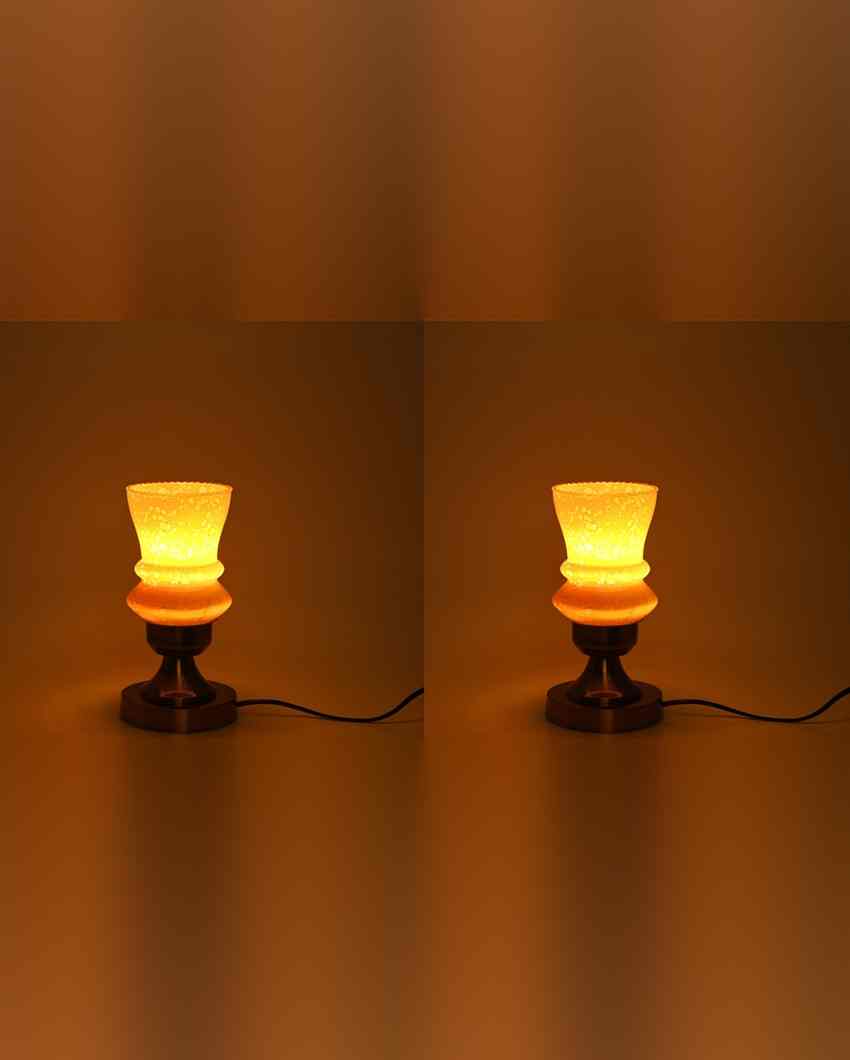 Viola Designer LED Compatible Table Lamp With Glass Shade | 4 x 10 inches