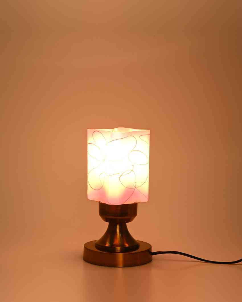 Begonia Designer LED Compatible Table Lamp With Glass Shade | 4 x 9 inches