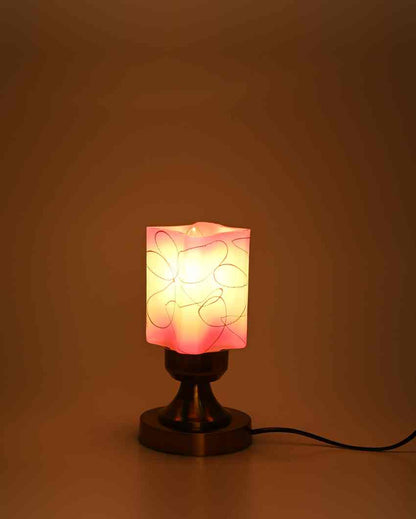 Begonia Designer LED Compatible Table Lamp With Glass Shade | 4 x 9 inches