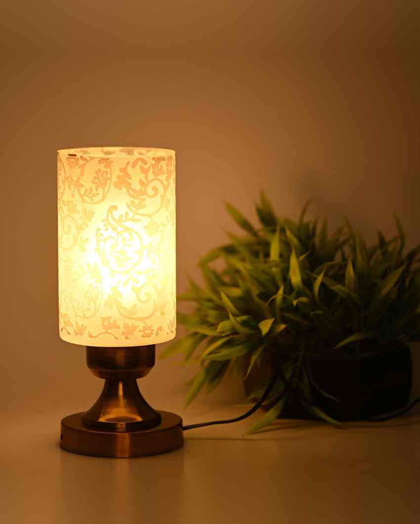 Astero Designer LED Compatible Table Lamp With Glass Shade | 4 x 11 inches