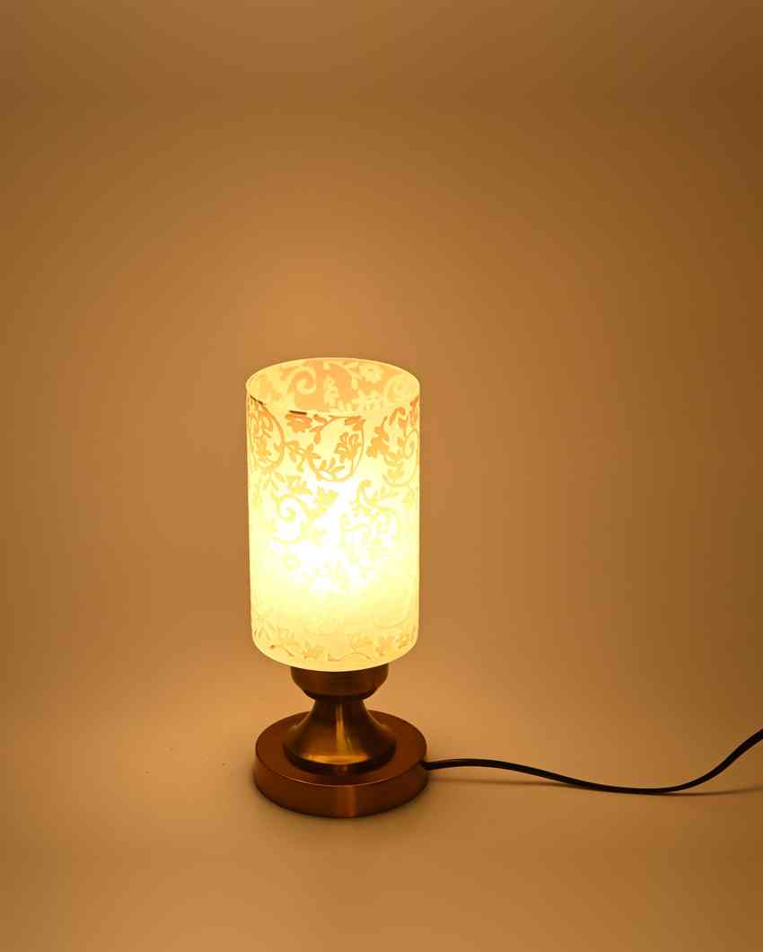 Astero Designer LED Compatible Table Lamp With Glass Shade | 4 x 11 inches