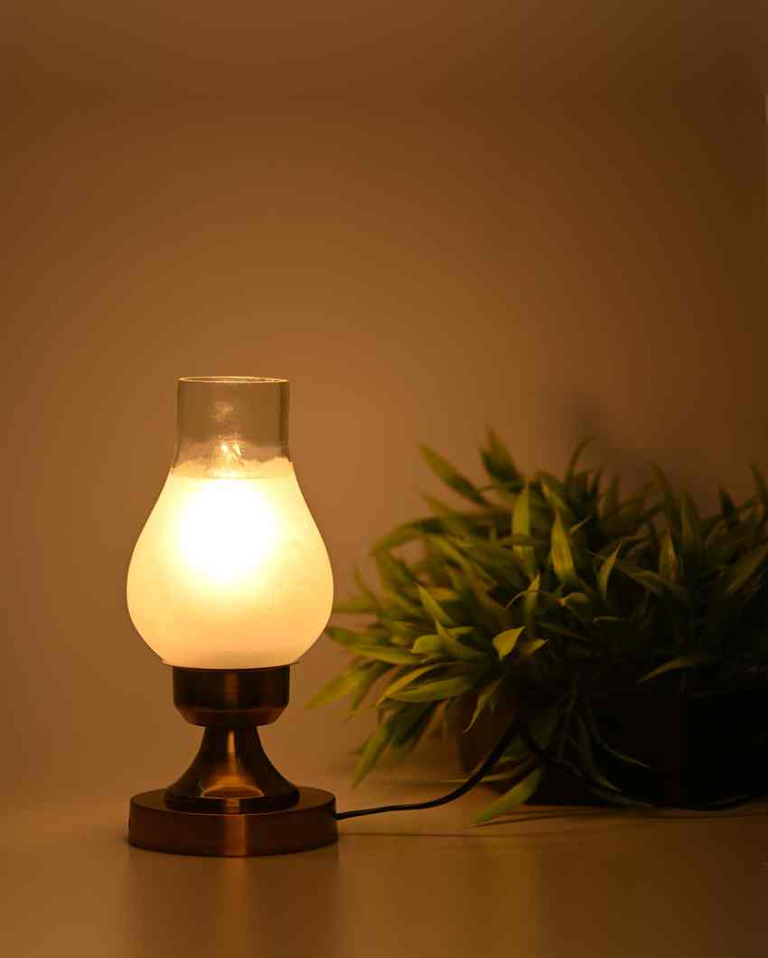 Mimosa Designer LED Compatible Table Lamp With Glass Shade | 4 x 10 inches