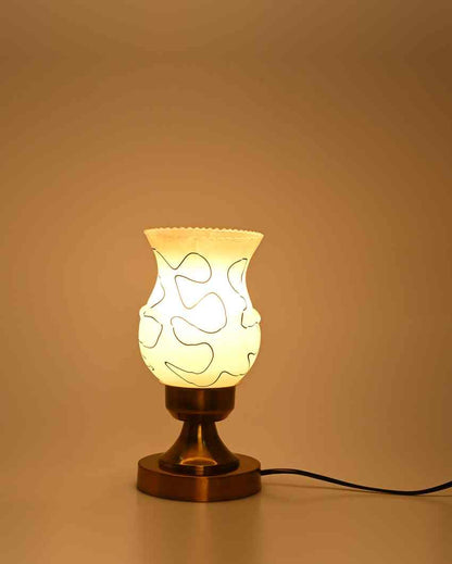 Lotus Decorative Home LED Compatible Stylish Night Table Lamp | 4 x 10 inches