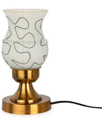 Lotus Decorative Home LED Compatible Stylish Night Table Lamp | 4 x 10 inches