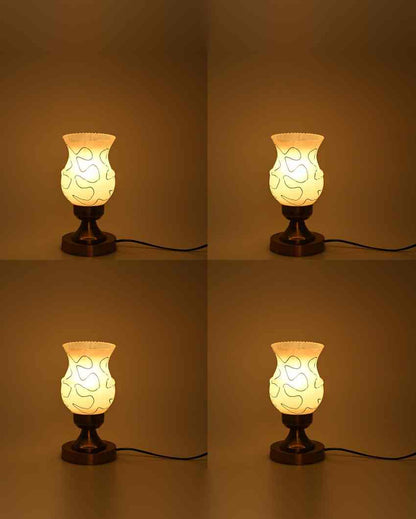 Lotus Decorative Home LED Compatible Stylish Night Table Lamp | 4 x 10 inches