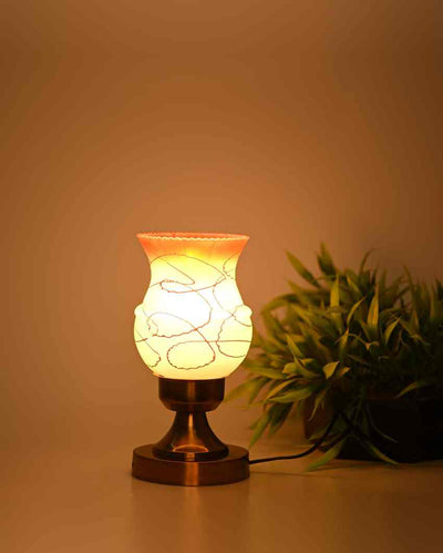 Zinnias Decorative Home LED Compatible Stylish Night Table Lamp | 4 x 10 inches