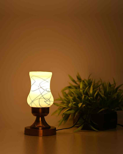 Violeta Decorative Home LED Compatible Stylish Night Table Lamp | 4 x 10 inches