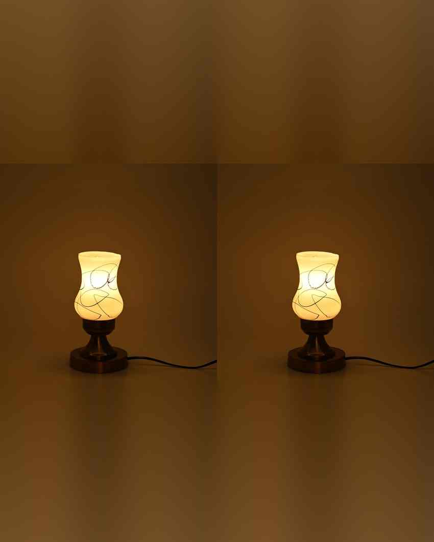 Violeta Decorative Home LED Compatible Stylish Night Table Lamp | 4 x 10 inches