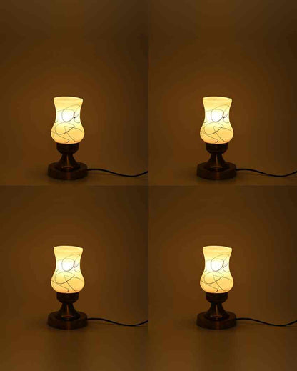 Violeta Decorative Home LED Compatible Stylish Night Table Lamp | 4 x 10 inches