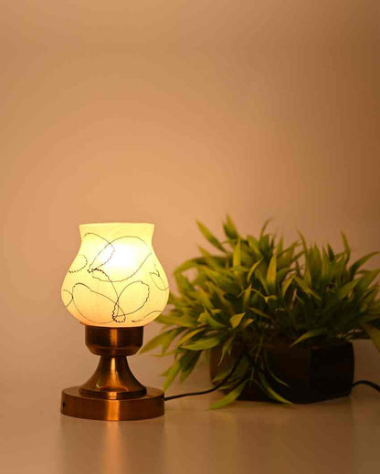 Dalias Decorative Home LED Compatible Stylish Night Table Lamp | 4 x 10 inches