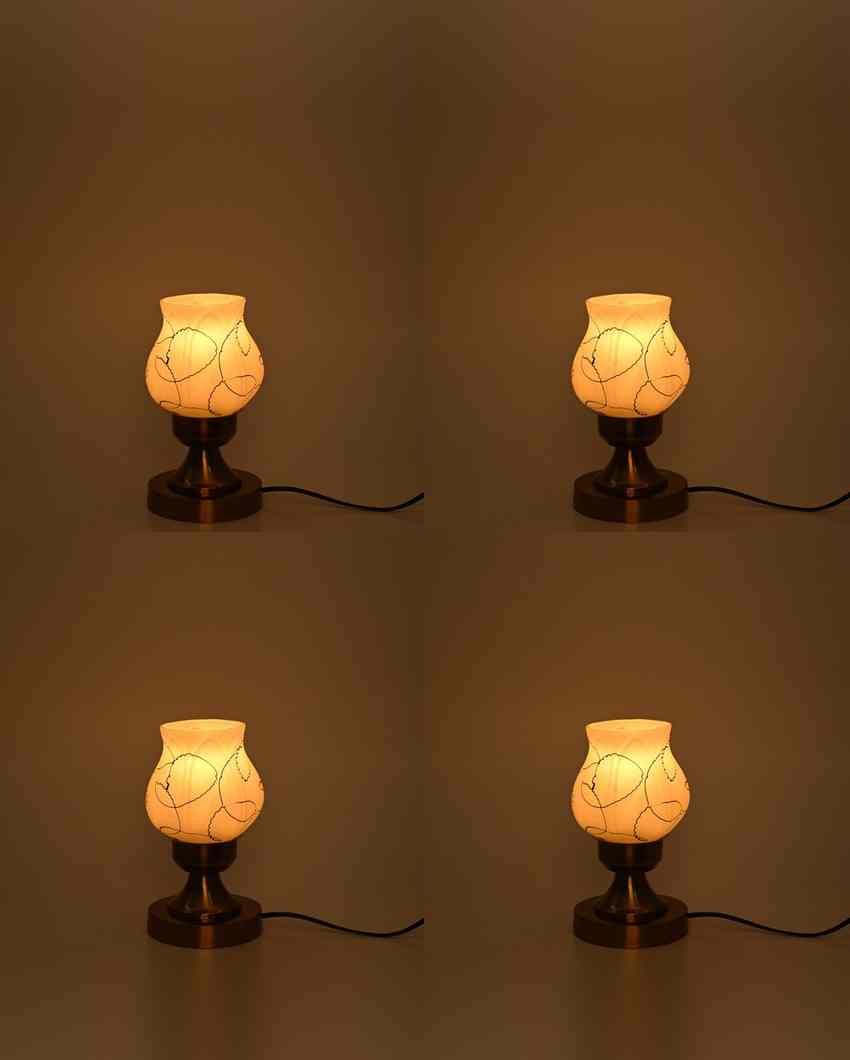 Dalias Decorative Home LED Compatible Stylish Night Table Lamp | 4 x 10 inches