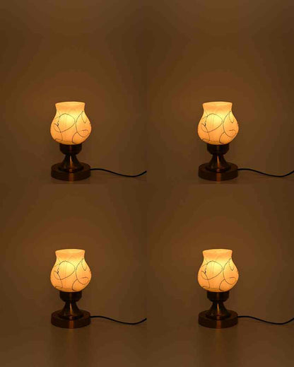 Dalias Decorative Home LED Compatible Stylish Night Table Lamp | 4 x 10 inches