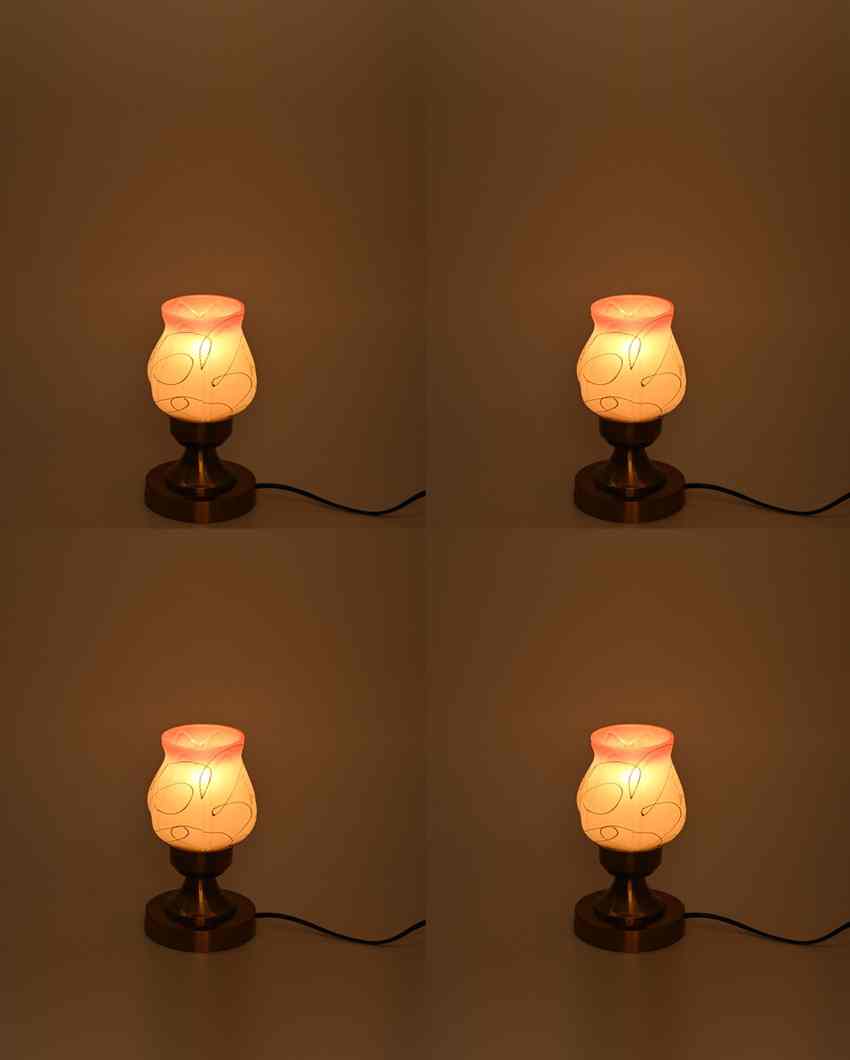 Lotos Decorative Home LED Compatible Stylish Night Table Lamp | 4 x 10 inches