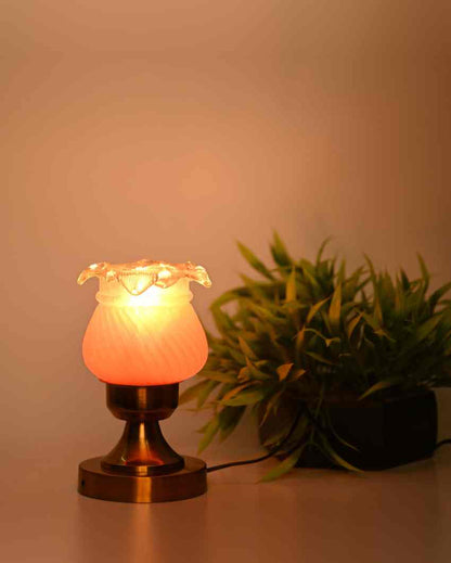 Zinniya Decorative Home LED Compatible Stylish Night Table Lamp | 4 x 9 inches