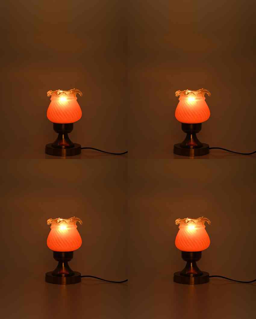 Zinniya Decorative Home LED Compatible Stylish Night Table Lamp | 4 x 9 inches