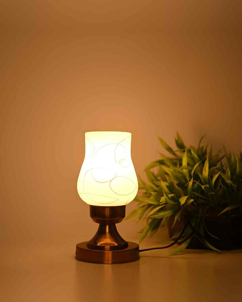 Orchidea Decorative Home LED Compatible Stylish Night Table Lamp | 4 x 10 inches