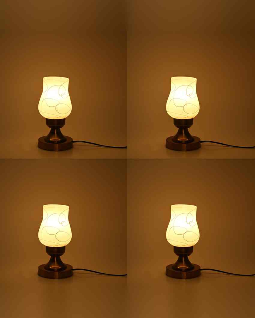 Orchidea Decorative Home LED Compatible Stylish Night Table Lamp | 4 x 10 inches