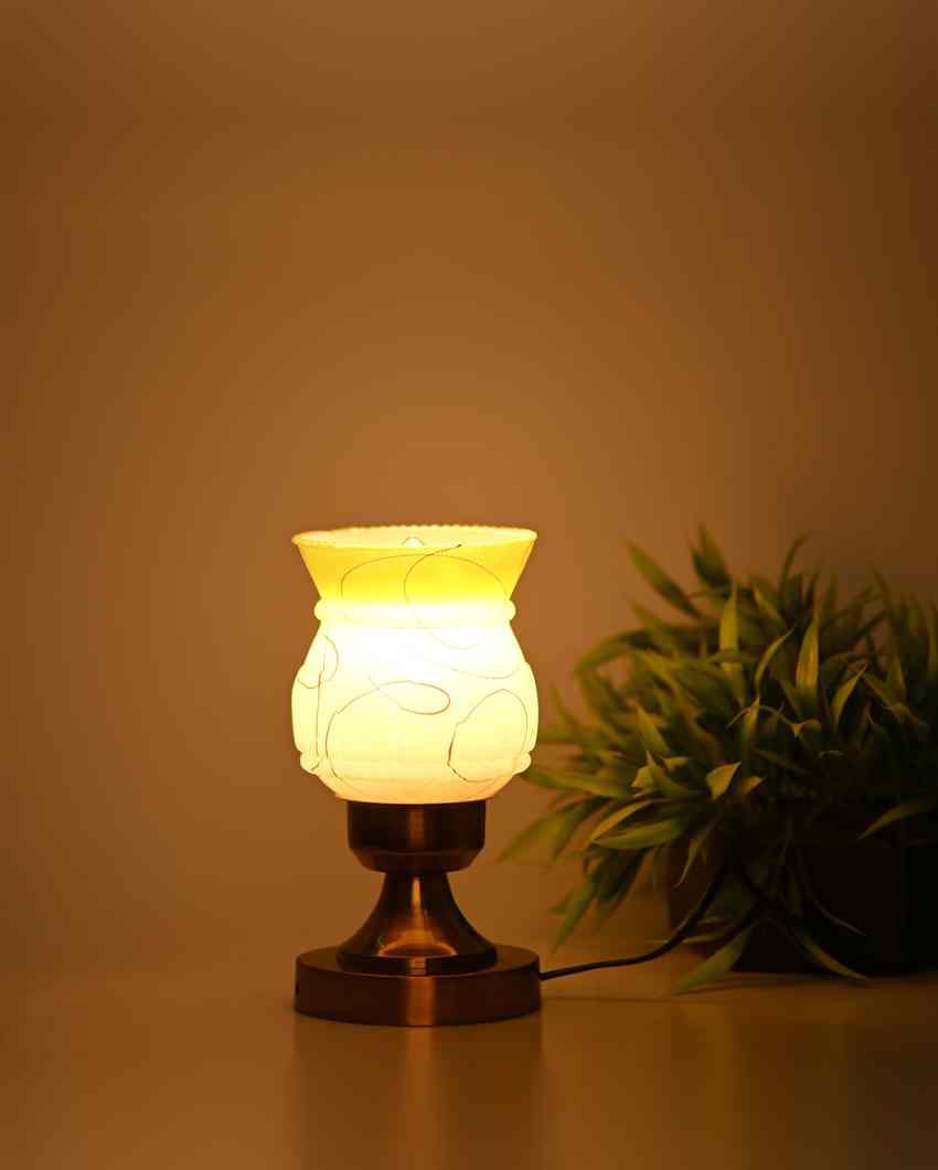 Girasole Decorative Home LED Compatible Stylish Night Table Lamp | 4 x 10 inches