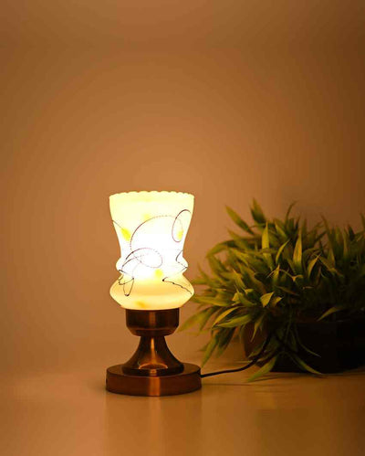 Peonia Decorative Home LED Compatible Stylish Night Table Lamp | 4 x 10 inches