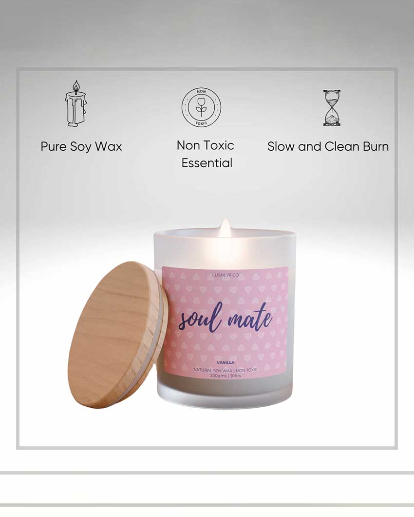 Soul Mate Valentine’s Vanilla Soy Wax Candle | 3 x 4 inches | 200ml