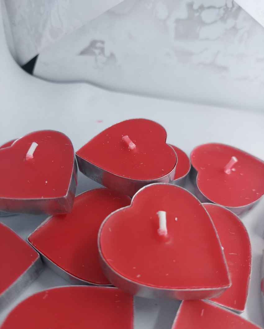 Heart-Shaped Scented Tea Light Candle | Set of 50 | 2 x 1 inches