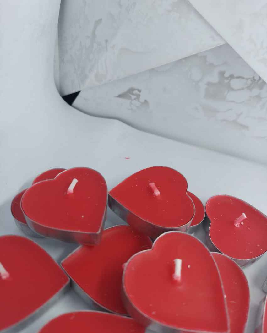 Heart-Shaped Scented Tea Light Candle | Set of 50 | 2 x 1 inches