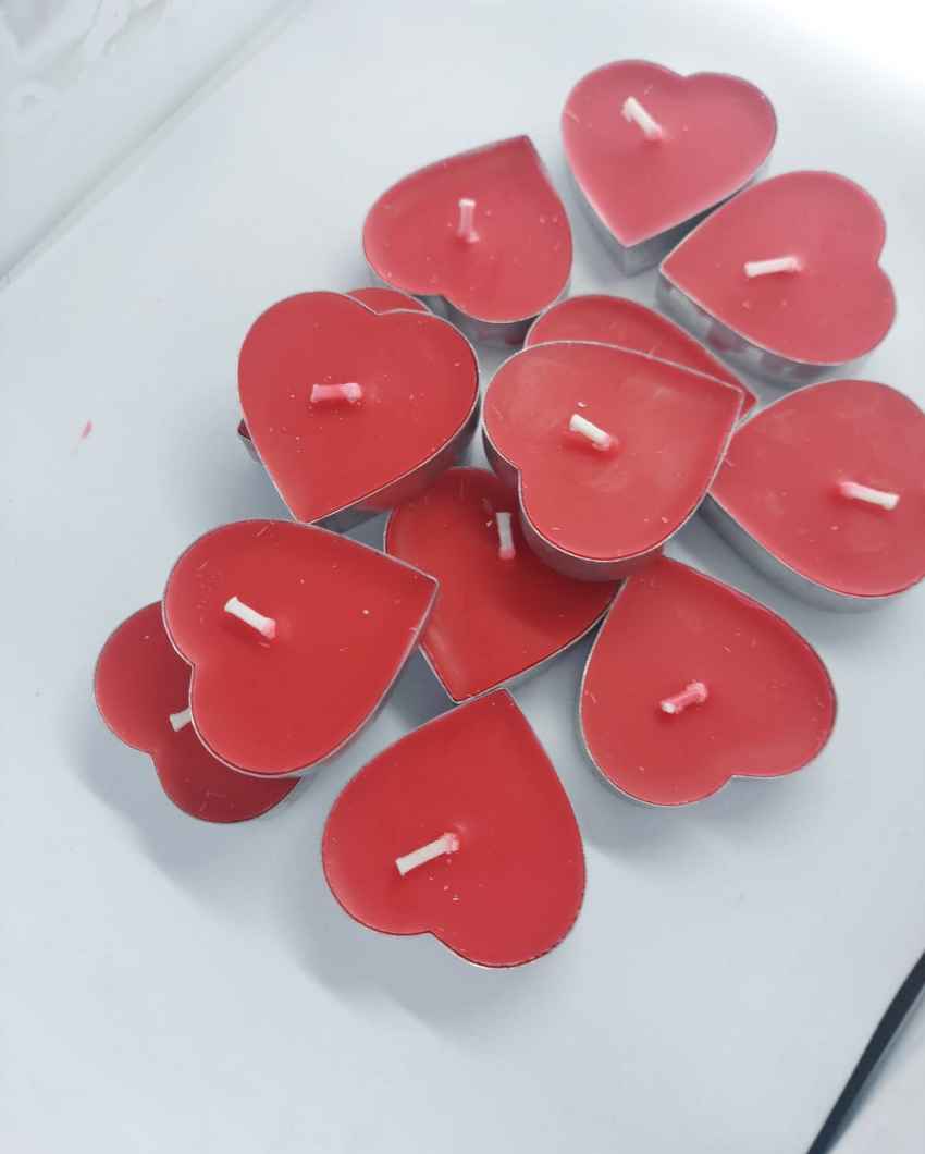 Heart-Shaped Scented Tea Light Candle | Set of 50 | 2 x 1 inches