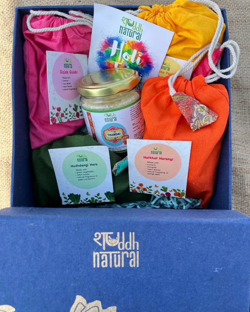 Ubtan Based Herbal Gulal | Ayurvedic Thandai Powder | Holi Gift Hamper | Set Of 6