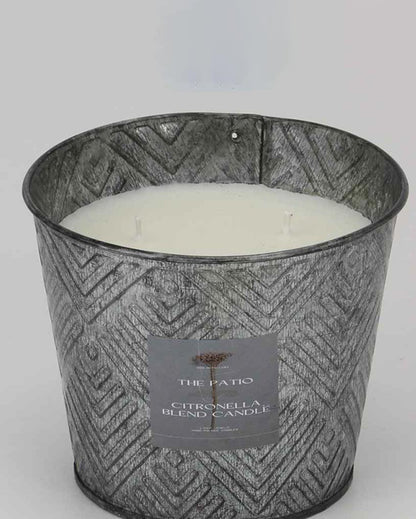 Grey Patio Citronella Oil Bucket Candle | 4 x 4 inches