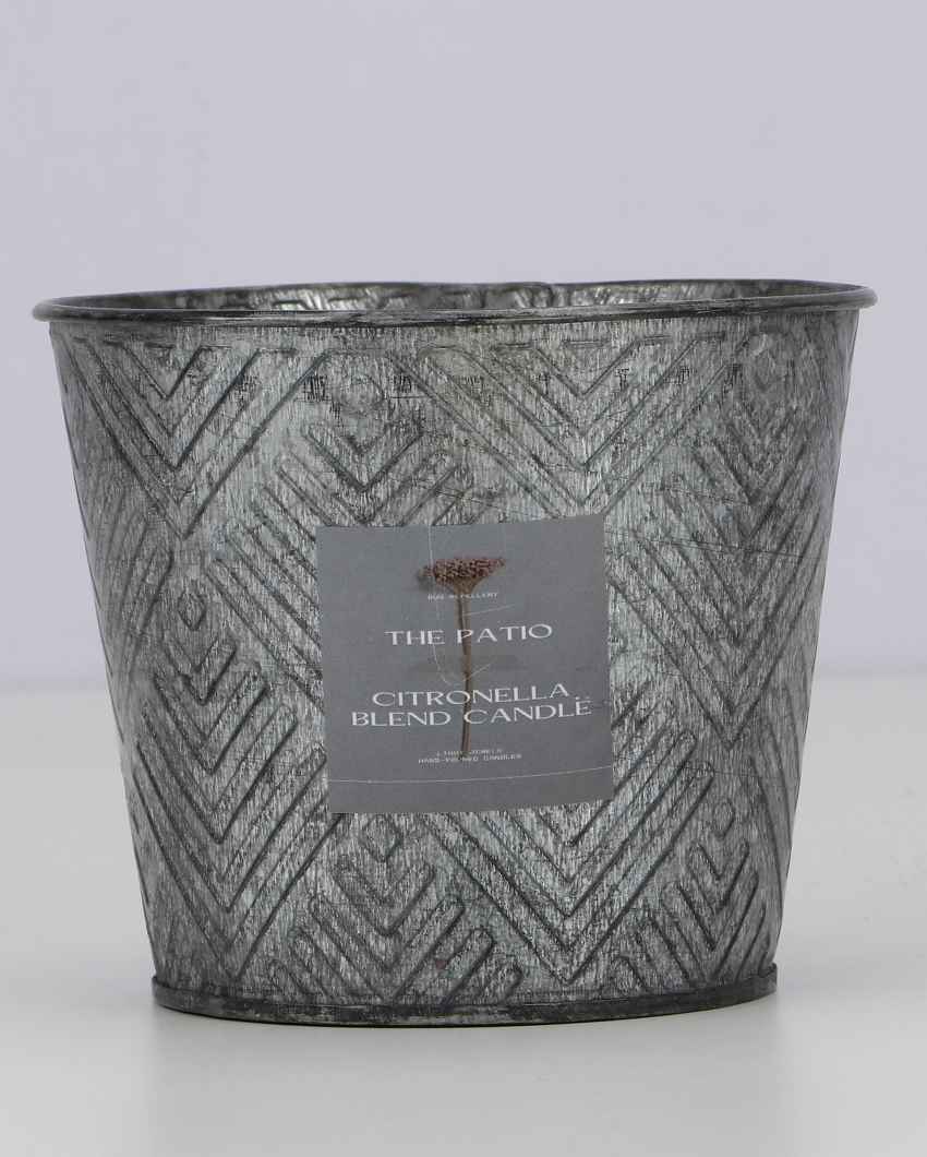 Grey Patio Citronella Oil Bucket Candle | 4 x 4 inches