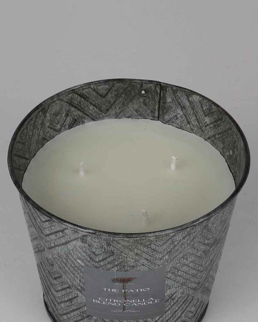 Grey Patio Citronella Oil Bucket Candle | 4 x 4 inches