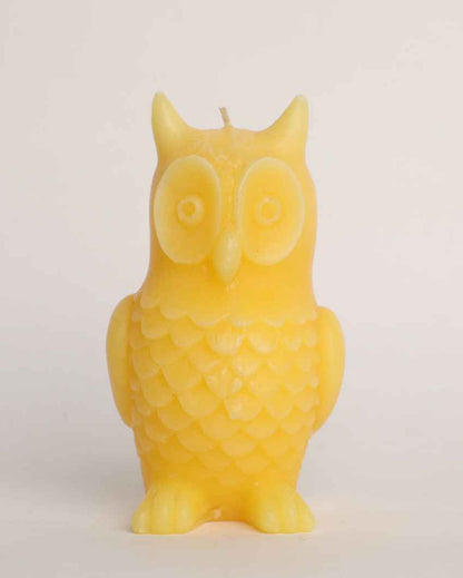 Wise Owl Yellow Decorative Candle | 2 x 4 inches