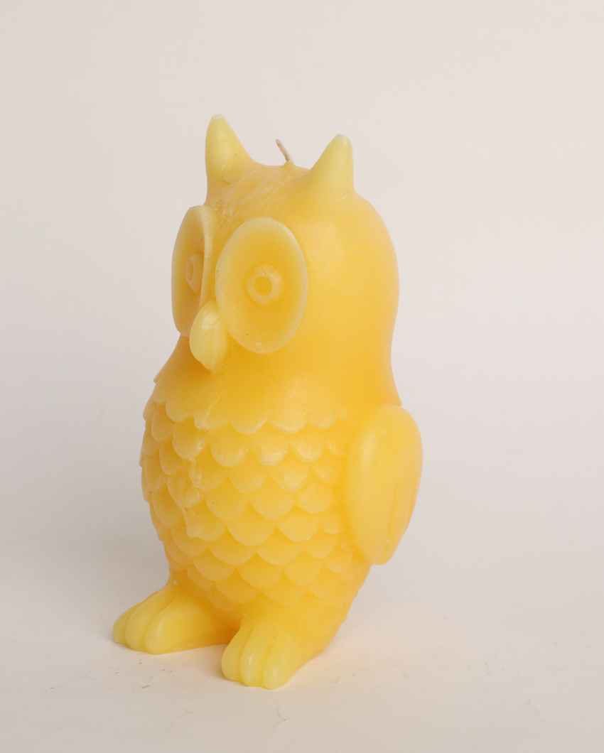 Wise Owl Yellow Decorative Candle | 2 x 4 inches