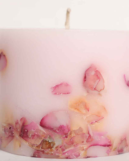 Rose Scented White Pillar Candle | 4 x 3 inches